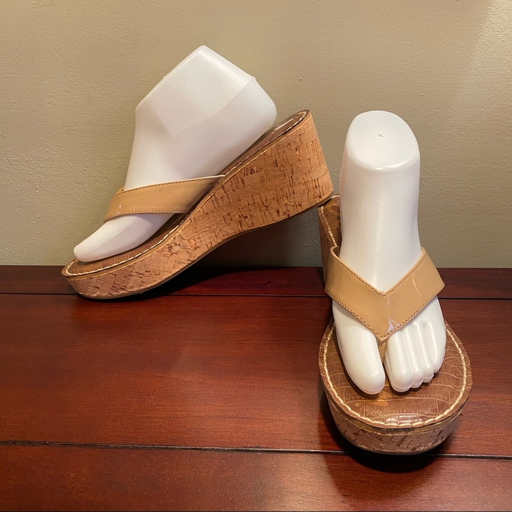 Sam Edelman Tan Wedge Sandals.